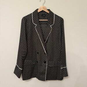 Topshop Double Breasted Flower Motif Blazer - Size 6